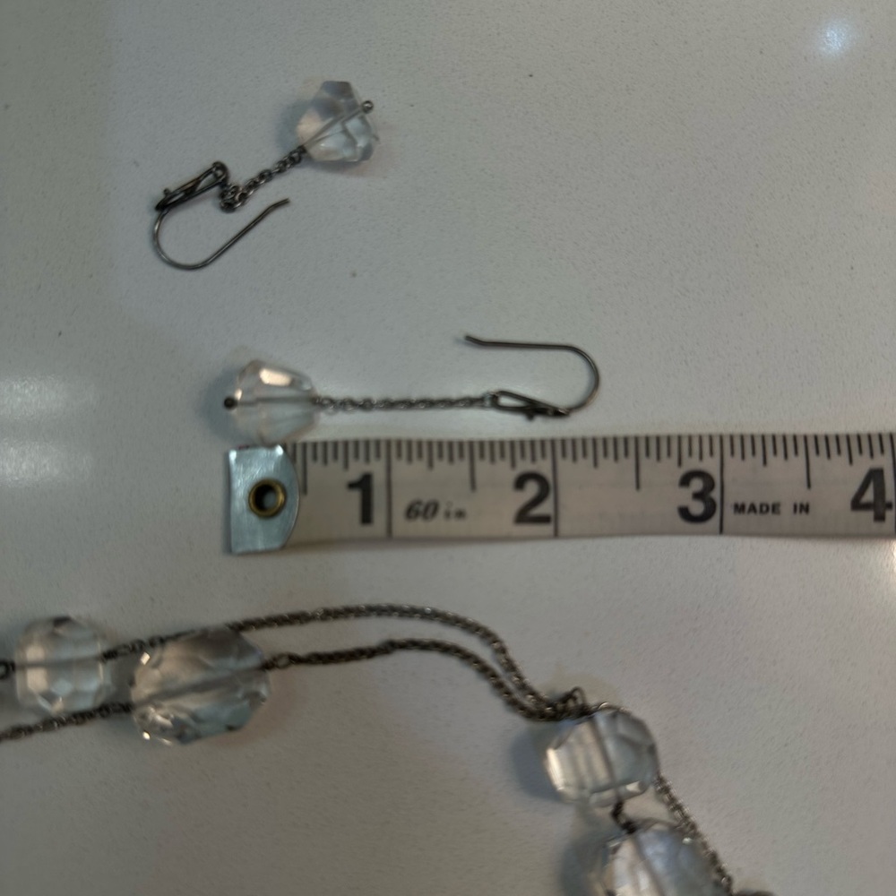 Dominique Cohen Silver Necklace with Clear Accents Matching Earrings EUC Target - Picture 13 of 13
